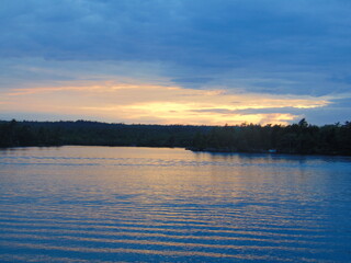 sunset over the lake