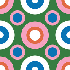 Modern Vibrant Polka Dot Seamless Pattern Background Print