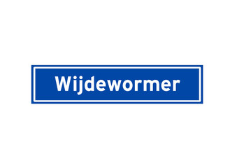 Wijdewormer isolated Dutch place name sign. City sign from the Netherlands.