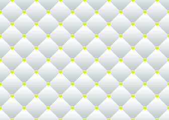 White luxury background with small beads and rhombuses. Seamless vector illustration. 
