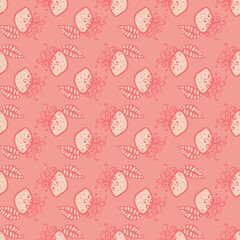pastel pink lemon fruits seamless vector pattern