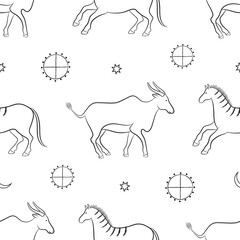 african motives. vector graphic seamless pattern with animals-01