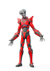 mega alien is standing and talking