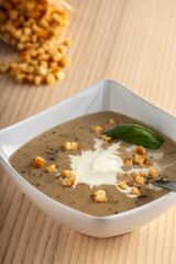 Fresh mushroom cream soup