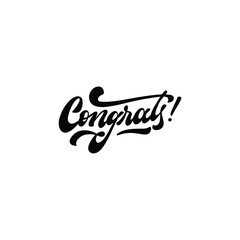 Congrats Lettering Vector On White Background