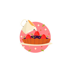 Pie Icon On White Background