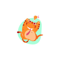 Business Idea Cat Vector On White Background