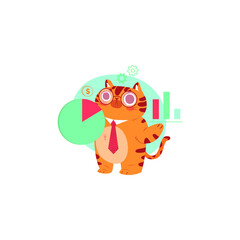 Analysis Cat Vector On White Background