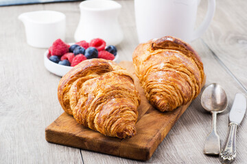 croissant with raspberries