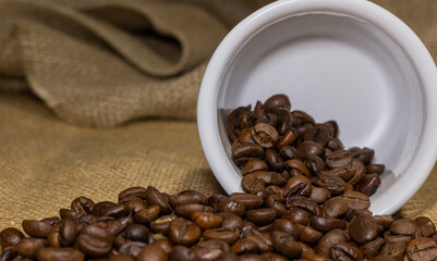 coffee beans in a cup