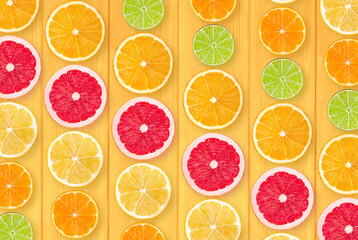 Background with citrus slices