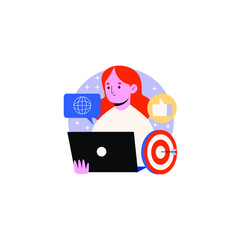 Social Media Marketing Vector On White Background