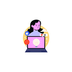 Woman Idea Vector On White Background