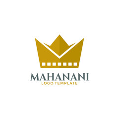 Crown icon. Letter M symbol. Mahanani (Translation: Queen) Logo design. Vector Illustration.