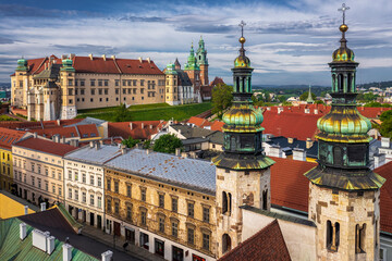 Obraz premium Old Town in Cracow. View of the Wawel Castle.