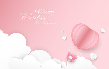 Vector of love valentine day with heart balloon