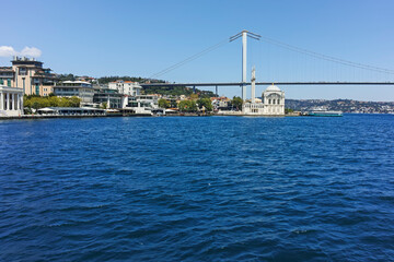 Obraz premium Panorama from Bosporus to city of Istanbul, Turkey