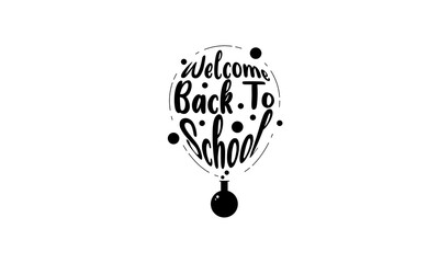 Welcome Back to School Vector Illustration with Laboratory Test Tube