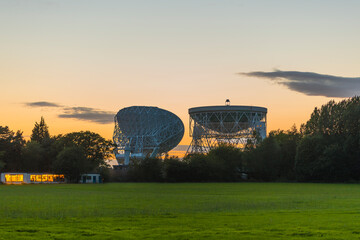 Jodrell Bank Radar Observatory Experimental Station Lovell Telescope Sunset Public Land