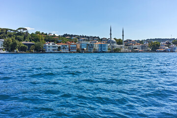 Panorama from Bosporus to city of Istanbul, Turkey