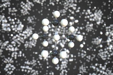 Tetramethylsilane molecule made with balls, scientific molecular model. Chemical 3d rendering