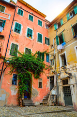 Fototapeta na wymiar Traditional cozy street in city San Remo, Italy