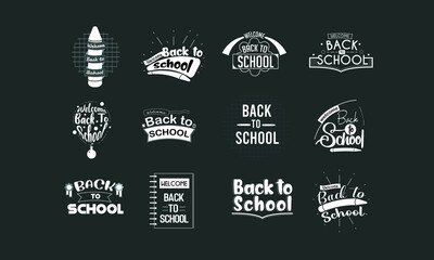 Collection of Welcome Back to School Vector Illustrations