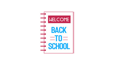 Welcome Back to School Vector Illustration with Book Outline