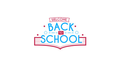 Back to School Text Design Illustration with Book Outline