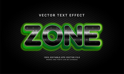 Zone editable text effect with green light theme