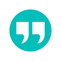 quote mark flat icon vector illustration