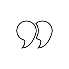 quote mark flat icon vector illustration