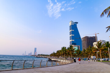 Jeddah beach Saudi Arabia April 30 2021 - Red Sea corniche View - new Waterfront