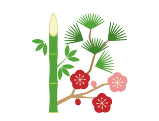 	年賀状などに使える松竹梅のイラスト