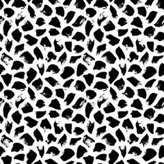 Doodle seamless pattern with black dots. Hand drawn vector simple graphic design. Rounded spots and splodges illustration. Polka dot pattern for digital paper, textile print, web design.
