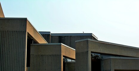 Fototapeta na wymiar Montreal, Verdun concrete structure. Geometric shape building. Square 