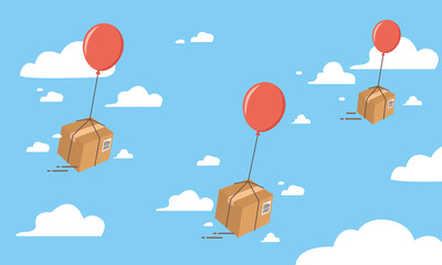 Fast delivery product on the air, transport cargo concept. 