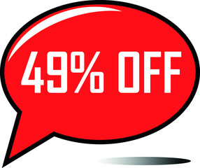 49 percent off red balloon, floating balloon for discount promotional offers, super sale, super offer, reduct balloon with white font and dark shadow