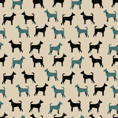 Seamless pattern with Dogs, textile print, dog accessories print