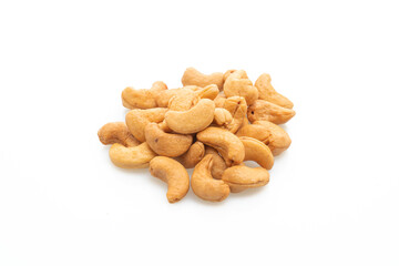 Cashew nuts on white background