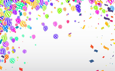 Festive background with colorful balloons and flags Vector