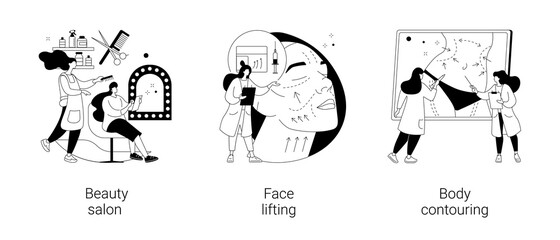 Aesthetic services abstract concept vector illustrations.