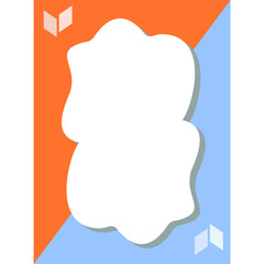 bubble on orange and blue color background and direction icon