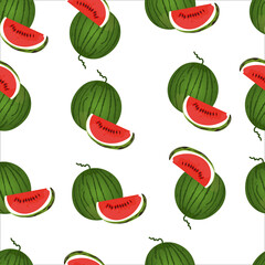 Art & Illustration watermelon vector seamless pattern