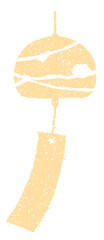 Summer motif rubber stamp illustration for summer greeting card etc. | wind bell