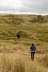 walking across a landscape
