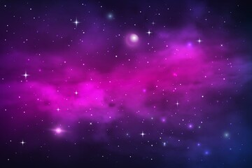 Fototapeta na wymiar Space planets and stars, galaxy nebula and stardust vector cosmic background. Blue purple realistic shining nebulosity cloud in starry universe. Bright cosmos infinite, night sky backdrop wallpaper