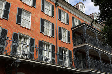 French colonial facade - New Orleans, Louisiana