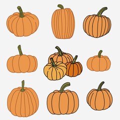 Doodle freehand sketch drawing of pimpkin vegetable.