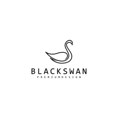 Simple Black Swan Logo Design